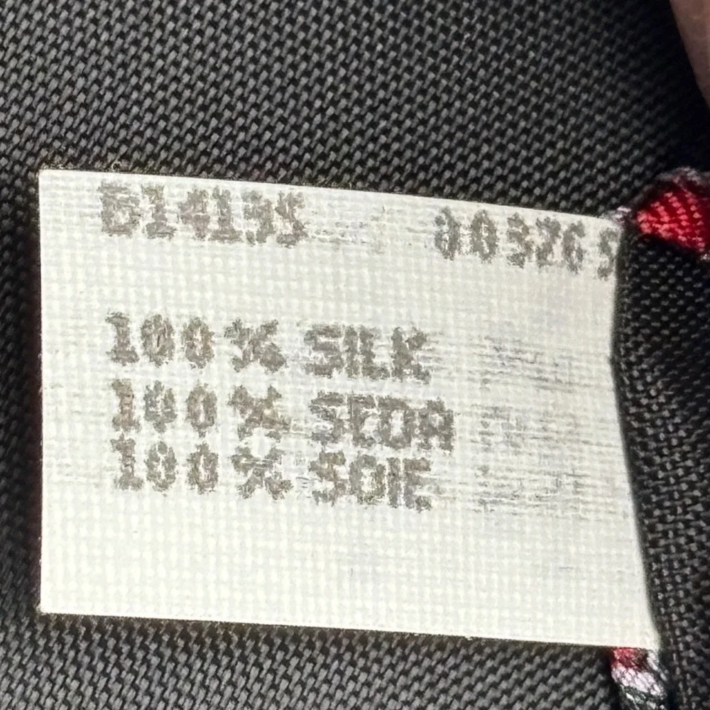 Oscar de la Renta Men's 100% Silk Tie Black Red Blue Geometric Made in USA
